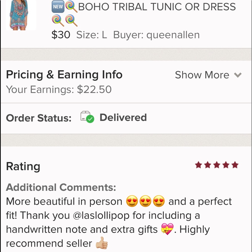 🆕🍭BOHO TRIBAL TUNIC OR DRESS🍭🍭 - Picture 3 of 3